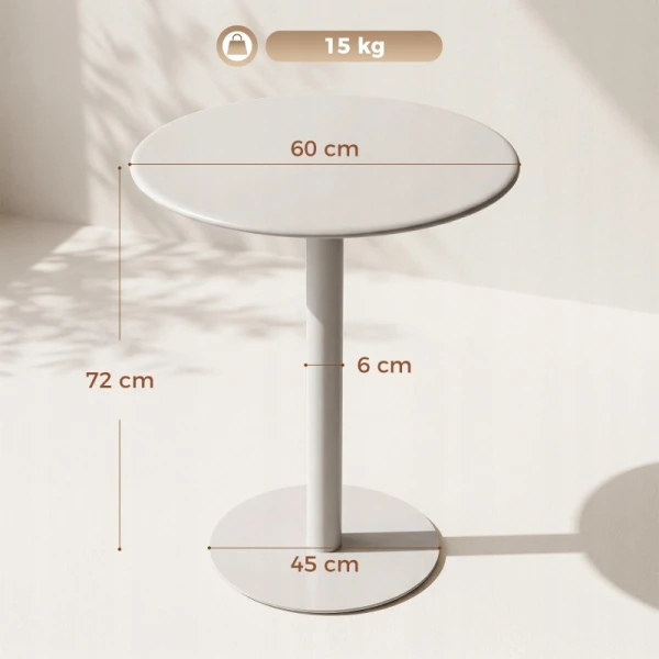 Stół kuchenny HOMCOM okrągły Ø60 cm stalowy beżowy