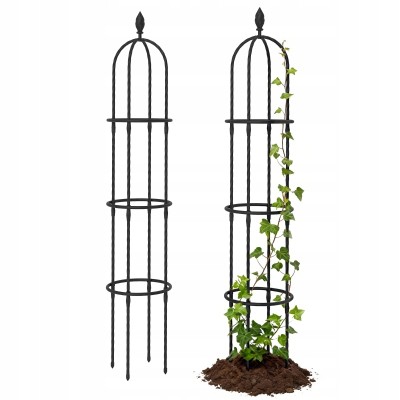Podpora do pnączy Outsunny obelisk 174 cm stal czarny zestaw 2 szt.