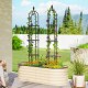 Podpora do pnączy Outsunny obelisk 174 cm stal czarny zestaw 2 szt.