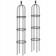 Podpora do pnączy Outsunny obelisk 174 cm stal czarny zestaw 2 szt.