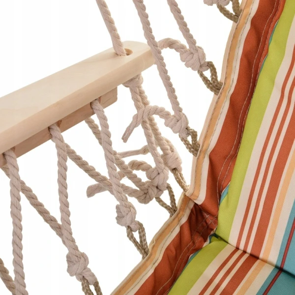 Fotel wiszący z poduszką Outsunny kolorowy hamak do domu i ogrodu
