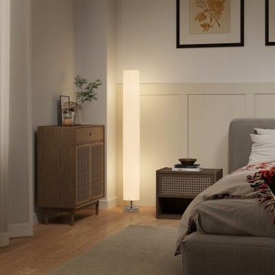 Lampa podłogowa z abażurem HOMCOM 120 cm E27 stojąca biała