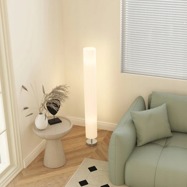 Lampa podłogowa z abażurem HOMCOM 120 cm E27 stojąca biała
