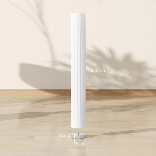 Lampa podłogowa z abażurem HOMCOM 120 cm E27 stojąca biała
