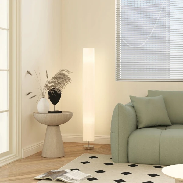 Lampa podłogowa z abażurem HOMCOM 120 cm E27 stojąca biała