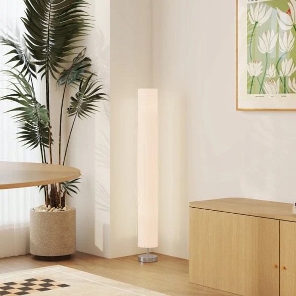 Lampa podłogowa z abażurem HOMCOM 120 cm E27 stojąca biała