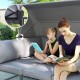 Zestaw mebli ogrodowych dla 5 osób z daszkiem Outsunny stalowy szary