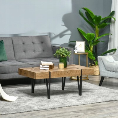 Stolik kawowy prostokątny HOMCOM 105 x 60 cm industrialny MDF
