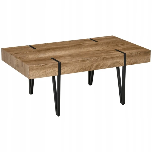 Stolik kawowy prostokątny HOMCOM 105 x 60 cm industrialny MDF