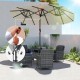 Parasol ogrodowy Outsunny podwójny LED solarny beżowy