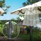 Parasol ogrodowy Outsunny podwójny LED solarny beżowy
