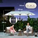 Parasol ogrodowy Outsunny podwójny LED solarny beżowy