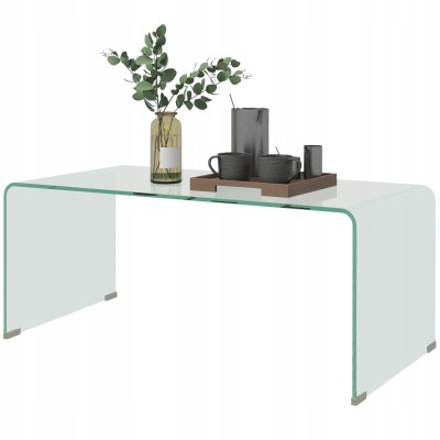 Stolik kawowy szklany HOMCOM transparentny szkło hartowane 80 x 45 cm