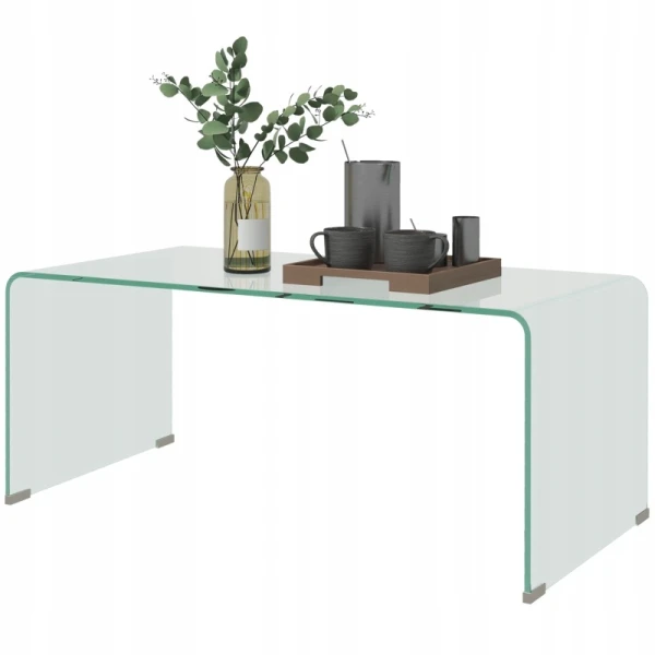 Stolik kawowy szklany HOMCOM transparentny szkło hartowane 80 x 45 cm