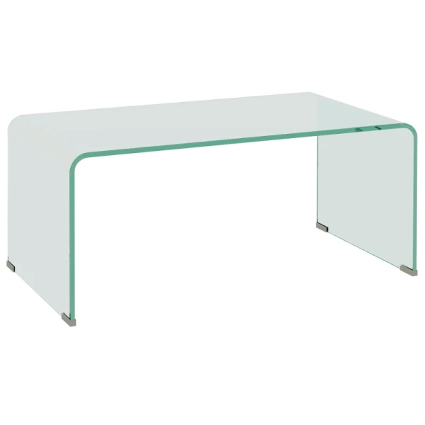 Stolik kawowy szklany HOMCOM transparentny szkło hartowane 80 x 45 cm