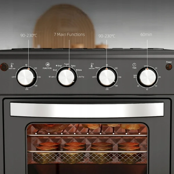 Mini piekarnik z termoobiegiem HOMCOM 30 L 1600 W czarny