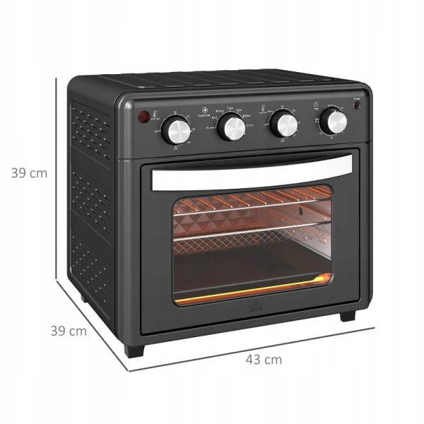 Mini piekarnik z termoobiegiem HOMCOM 30 L 1600 W czarny