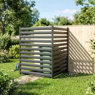 Płot ogrodowy Outsunny 2 panele metalowy czarny 152 cm