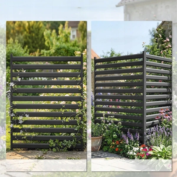 Płot ogrodowy Outsunny 2 panele metalowy czarny 152 cm