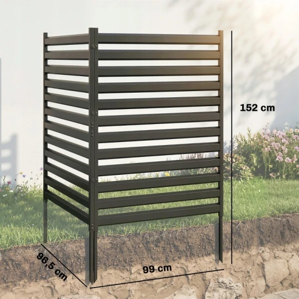 Płot ogrodowy Outsunny 2 panele metalowy czarny 152 cm