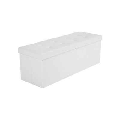 Składana ławka ze schowkiem 120L SONGMICS 110 cm biała