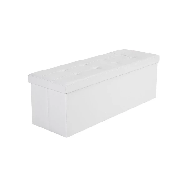 Składana ławka ze schowkiem 120L SONGMICS 110 cm biała