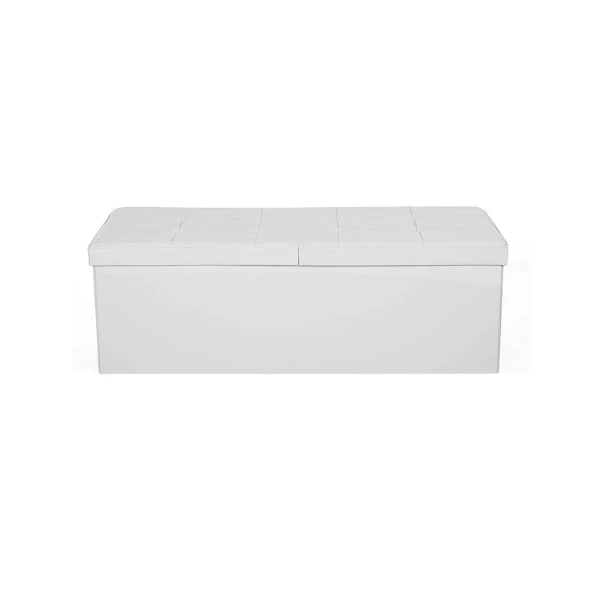 Składana ławka ze schowkiem 120L SONGMICS 110 cm biała