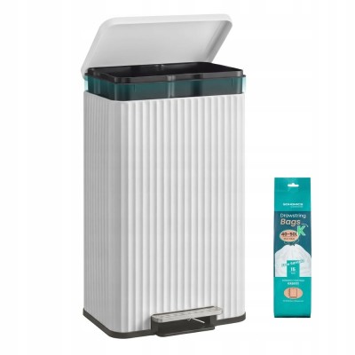 Kosz na śmieci 50L z pedałem Soft-Close SONGMICS biały