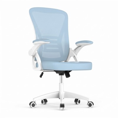 Ergonomiczny fotel biurowy, siatkowy, regulowany, niebieski