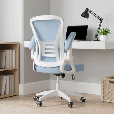 Ergonomiczny fotel biurowy, siatkowy, regulowany, niebieski