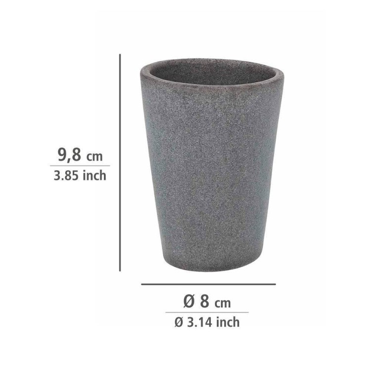 Kubek na szczoteczki do zębów Wenko Pebble Stone szary kamienny