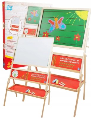 Tablica Dwustronna Edukacyjna Magnetyczna Kredowa 107x66 cm