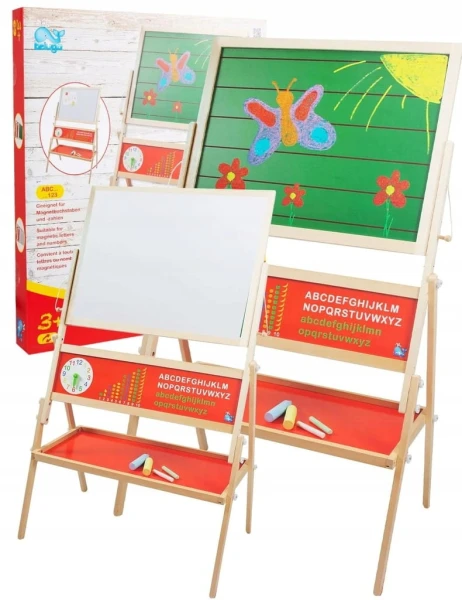 Tablica Dwustronna Edukacyjna Magnetyczna Kredowa 107x66 cm